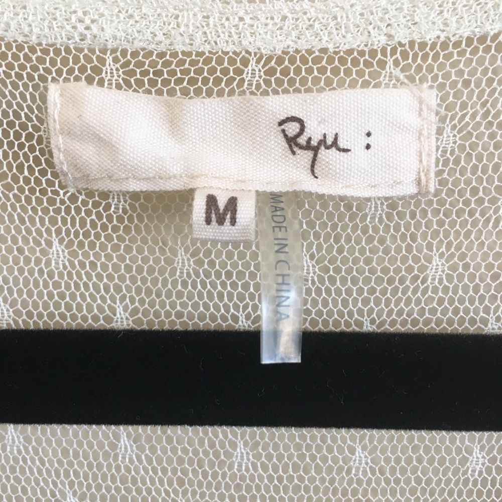 Ryu Lace Bow Back Cream Boho Dress M - Picture 5 of 6